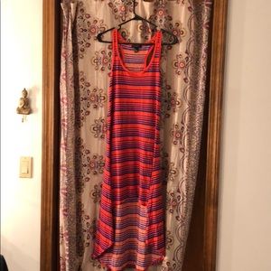 Striped flowy high low tank top dress forever 21
